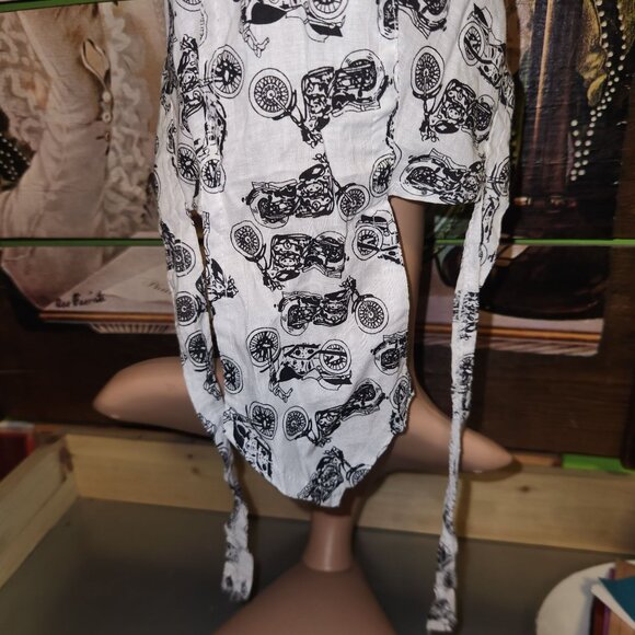 Motorcycle Print Cotton Scrub Head Wrap with Ties Unisex Scrub Cap Doo Rag - Picture 5 of 8